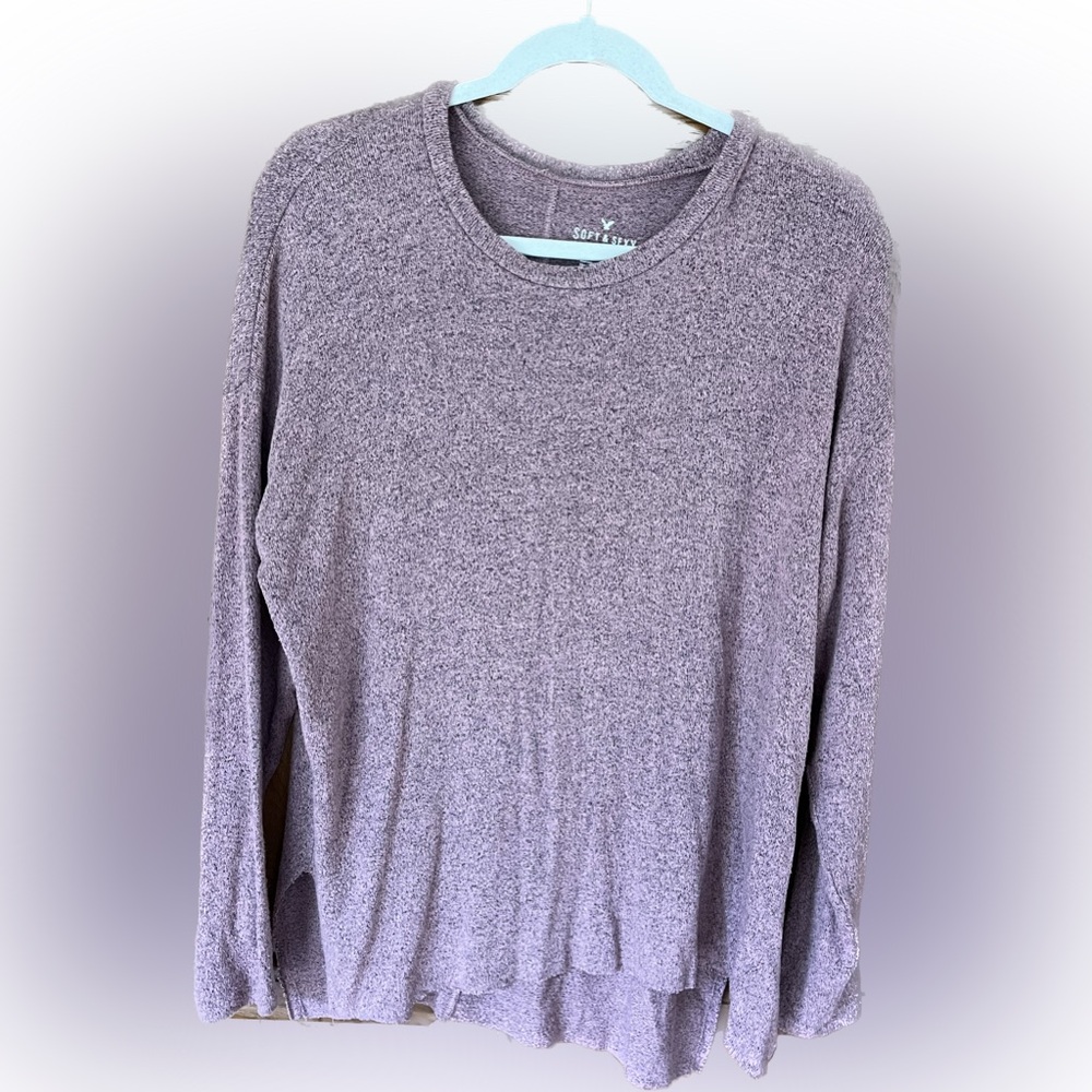 American Eagle Soft & Sexy Plush Lightweight Sweater Women’s Size Large Purple